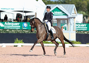 Jaimey Irwin of Stouffville, ON earned back-to-back small tour wins partnered with Donegal V during week three of the Adequan Global Dressage Festival, held Jan. 25-29, 2017 in Wellington, FL. Photo by Susan J. Stickle