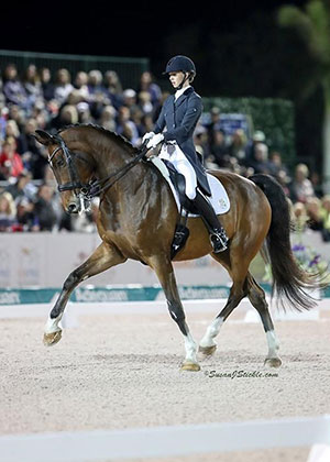 Laura Graves and Verdades won the FEI Grand Prix Freestyle CDI 5* Victory at Adequan® Global Dressage Festival. Phot by Susan J Stickle