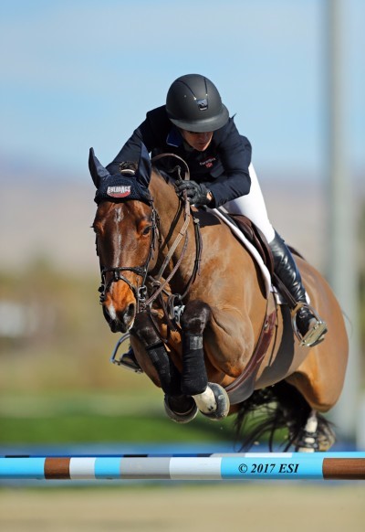 Mandy Porter and Milano on their way to a $25,000 SmartPak Grand Prix win. Photo by ESI Photography