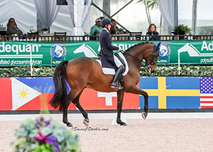 Olivia LaGoy-Weltz and Lonoir won the Grand Prix Special CDI-W, presented by Peacock Ridge, at the 2017 Adequan® Global Dressage Festival. Photo by Susan J Stickle