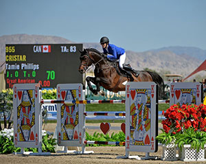 Tamie Phillips and Cristar took second place in the AIG $1 Million Grand Prix at HITS Desert Horse Park. Photo by ESI Photography