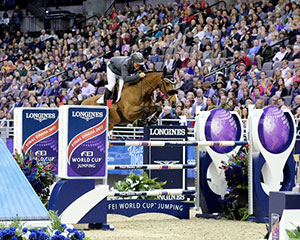 Keean White of Rockwood, ON completed the second FEI World Cup Final appearance of his career in 20th place overall aboard For Freedom Z. Photo by Grayt Designs 