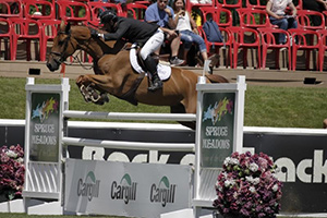 Yann Candele won the Cargill Cup aboard Chaventyno Pan American. Photo by Spruce Meadows Media Services