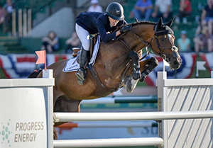 Karen Polle won the Progressive Energy Cup aboard With Wings at the Spruce Meadows North American. Photo by Spruce Meadows Media Services
