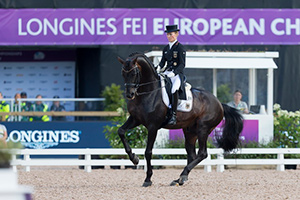 Helen Langehanenberg and Damsey FRH produced the top score to put Team Germany in the driving seat on the first day of the Dressage Team competition at the Longines FEI European Championships 2017 in Gothenburg (SWE). Photo by FEI/Claes Jakobsson