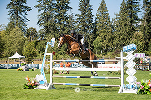 Eve Jobs and Venue D'Fees Des Hazalles won the $100,000 Reliable Rentals Grand Prix at Thunderbird Show Park. Photo by Moi Photography