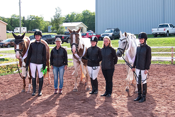 Diane Ferris riding Jorrock’s Delilah, Dressage Coach Donna McInnis, Amelie Duguay riding Denali, NBEA President Deanna Phelan, Julie Blanchard riding Fantasia - also the Individual Bronze medalist for this division. Photo by Ceci Flanagan-Snow, Images by Ceci