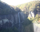 The Chimney Rock State Park’s other star attraction is 404 ft Hickory Nut Falls, one of the tallest waterfalls east of the Mississippi River and featured in the movie “The Last of the Mohicans.”