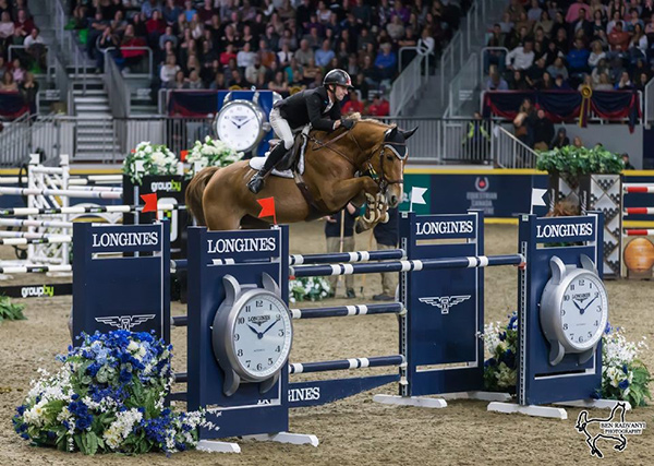 Hardin Towell of the U.S. conquered the $87,000 GroupBy Big Ben Challenge in front of a sold-out crowd on Saturday, November 11, riding Lucifer V to close out international show jumping competition at the Royal Horse Show in Toronto, ON. Photo by Ben Radvanyi Photography