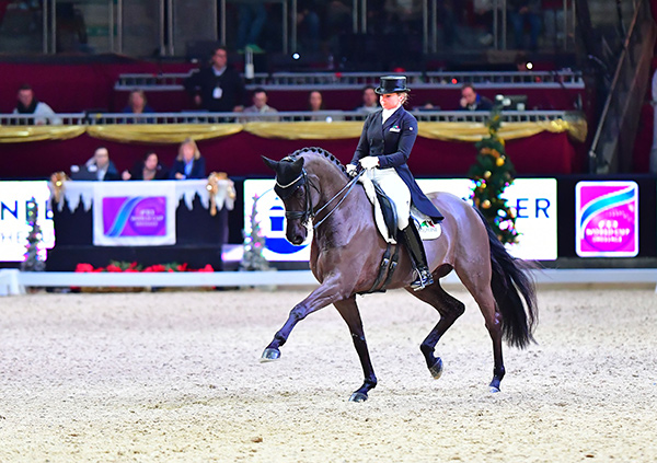 Germany’s Dorothee Schneider and Sammy Davis Jr. strutted to victory in the fourth leg of the FEI World Cup™ Dressage 2017/2018 Western European League at Salzburg, Austria. Photo by FEI/Daniel Kaiser