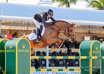 Eric Lamaze scored his first victory of the 2018 season, winning the $35,000 CSI2* Equinimity WEF Challenge Cup Round II riding Chacco Kid on January 18 at the Winter Equestrian Festival in Wellington, FL. Photo by Starting Gate Communications