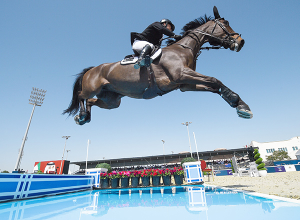 Daniel Meech and his mare, Fine, put in a great performance to help Team New Zealand to a superb victory in the Longines FEI Jumping Nations Cup™ of United Arab Emirates 2018 in Abu Dhabi. Photo by FEI/Martin Dokoupil