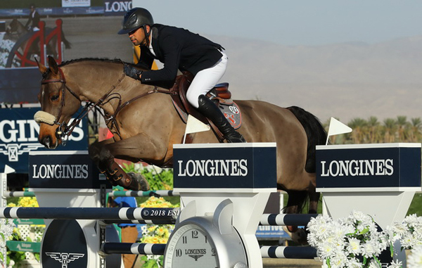Nayel Nassar (EGY) and his ride Lordan are the shining stars of Thermal winning the Longines FEI World Cup Jumping™, the final leg of the west coast sub league of the North American League.