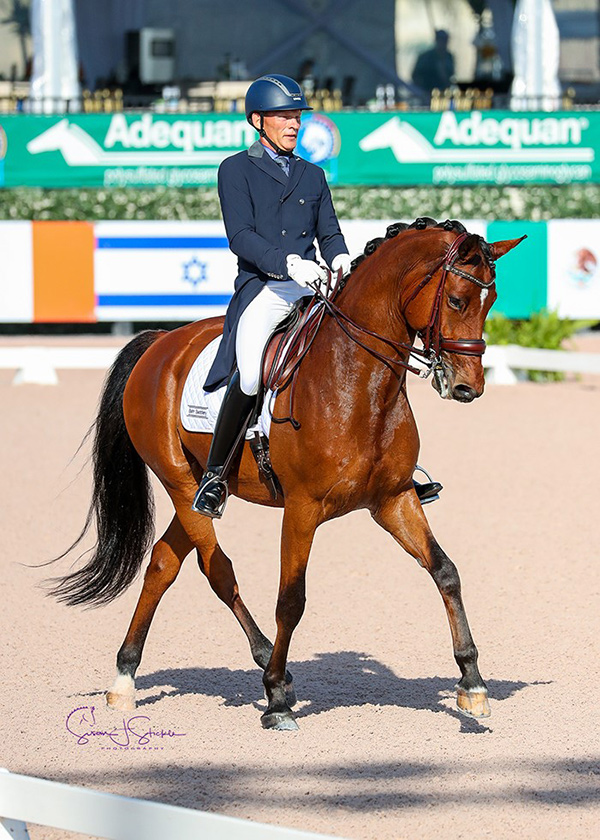 Tom Dvorak of Hillsburgh, ON and Cyrus earned top-three placings in all three CDI 3* small tour classes during the Adequan Global Dressage Festival 8, held March 1-4, 2018 in Wellington, FL. Photo by Susan J. Stickle