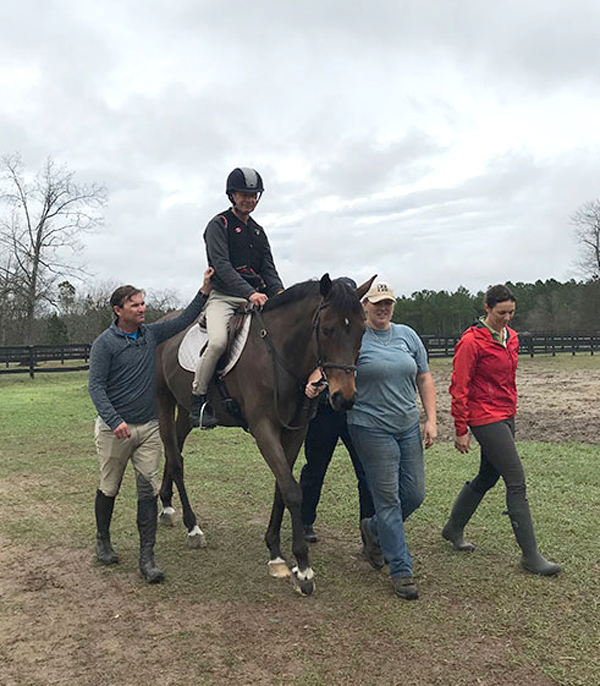 Canadian Olympian, Peter Barry of Dunham, QC, returned to the saddle in February 2018 after suffering a stroke one year earlier.