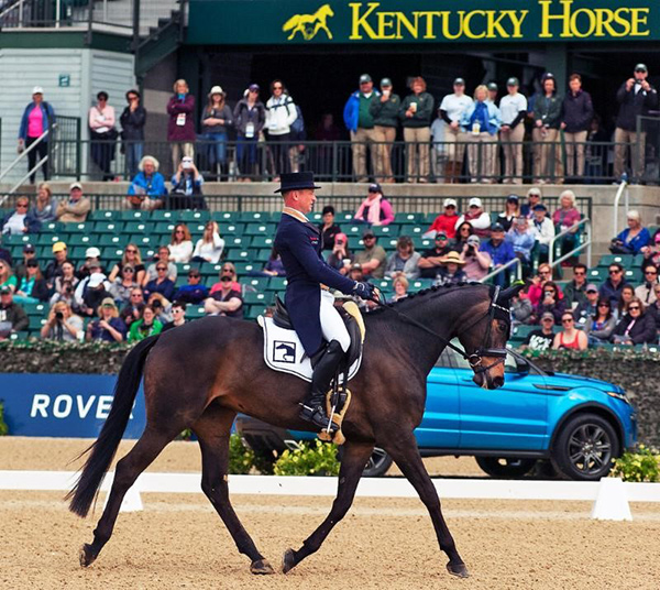 After three previous wins, no one is surprised to see Michael Jung and Fischerrocana FST of Germany on top after the first day of competition at the Land Rover Kentucky Three-Day Event. (c) Michelle Dunn Photo