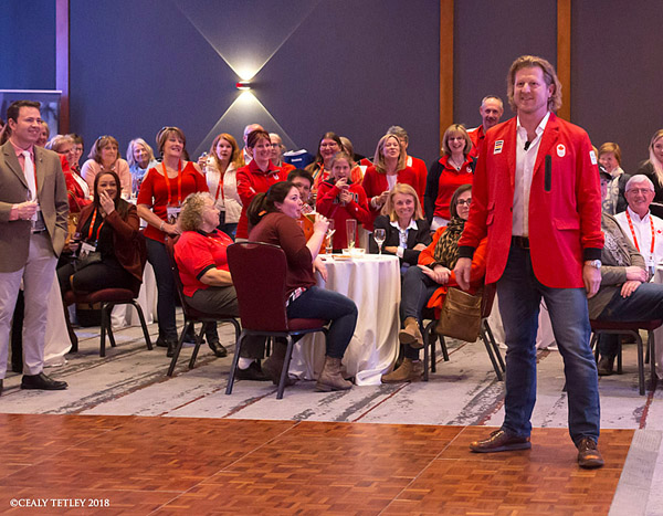 Canadian Cycling Olympian, Curt Harnett delivered a powerful keynote address at the #RideToTryon Red & White Social Event, speaking to the power of sport and encouraging equestrians to come together as a community for the 2018 FEI World Equestrian Games.