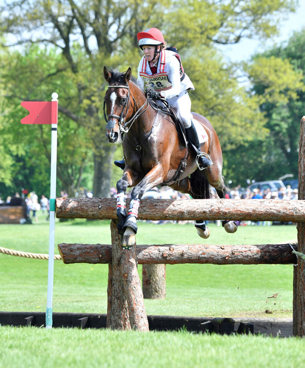 Selena O’Hanlon jumped a clear cross-country round with 16.4 time penalties on May 5 to hold on to 17th place. She ended on a final score of 63.8 for 24th after the show jumping phase the following day. Photo by Mitsubishi Motors/Kit Houghton