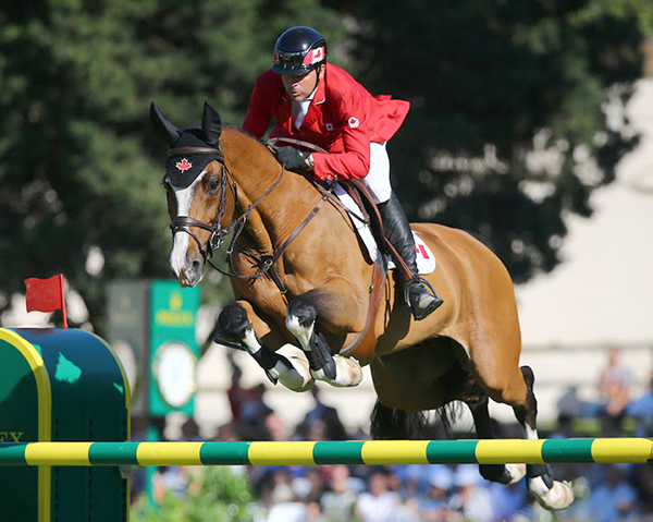 Eric Lamaze jumped double clear with Coco Bongo, owned by Artisan Farms and Torrey Pines Stable, in the €200,000 Nations’ Cup at CSIO 5* Rome, Italy ‒ one of six riders to jump double clear.