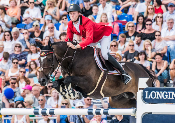 Niels Bruynseels and Cas de Liberte played a key role in today’s win for Team Belgium at the Longines FEI Jumping Nations Cup™ of Poland in Sopot (POL). Photo by FEI/Lukasz Kowalski