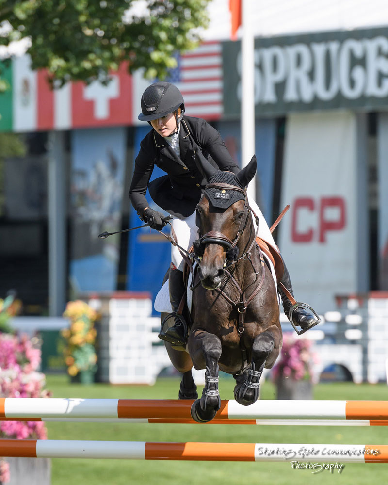 Calgary’s Kara Chad sped to victory riding Viva in the $35,500 1.50m ATCO Founders Classic on September 6 at the CSIO5* Spruce Meadows ‘Masters’ tournament.. Photo by Starting Gate Communications