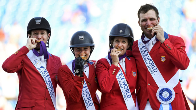 Thumbnail for USA wins Team Jumping title on home turf at WEG
