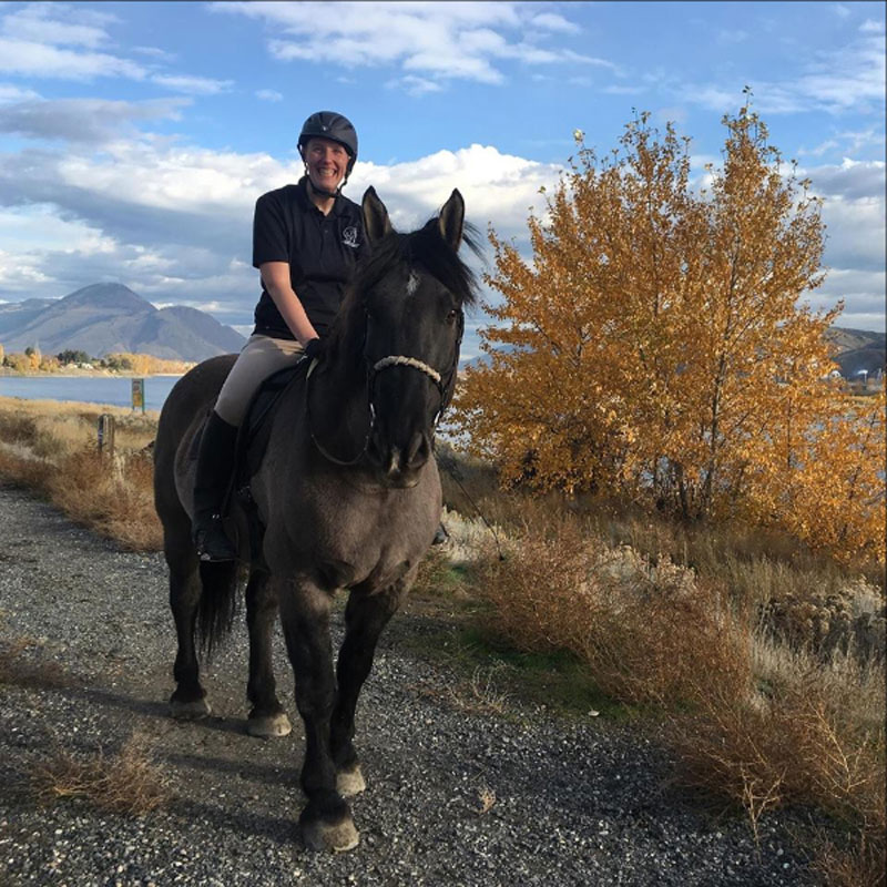 Alex Viner of Kamloops, BC won Class #6 (Para-Equestrian Level 3 - Introduction to Dressage, Walk & Trot Tests) with Theo in the fifth leg of the 2018 Para-Dressage Video Competition Series. Photo by Ashley Sudds