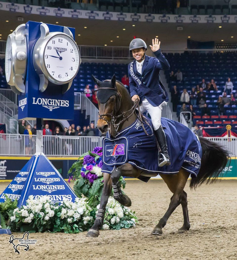 Kent Farrington of the United States, pictured aboard Voyeur, will defend his title in the $205,000 Longines FEI Jumping World Cup™ Toronto, presented by GroupBy, on Saturday night, November 10, the Royal Horse Show. Photo by Ben Radvanyi Photography