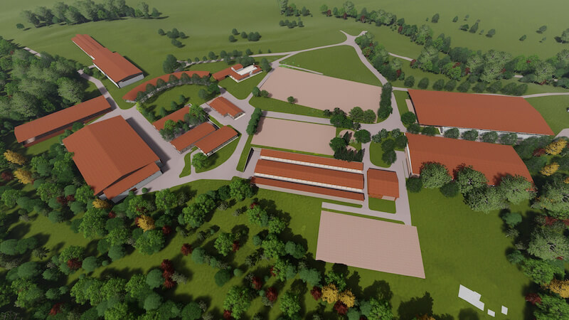 The Italian Equestrian Sports Federation has outlined plans to host the majority of the FEI World Championships 2022 at the Tenuta Santa Barbara di Bracciano venue, a rendering of which is shown here.