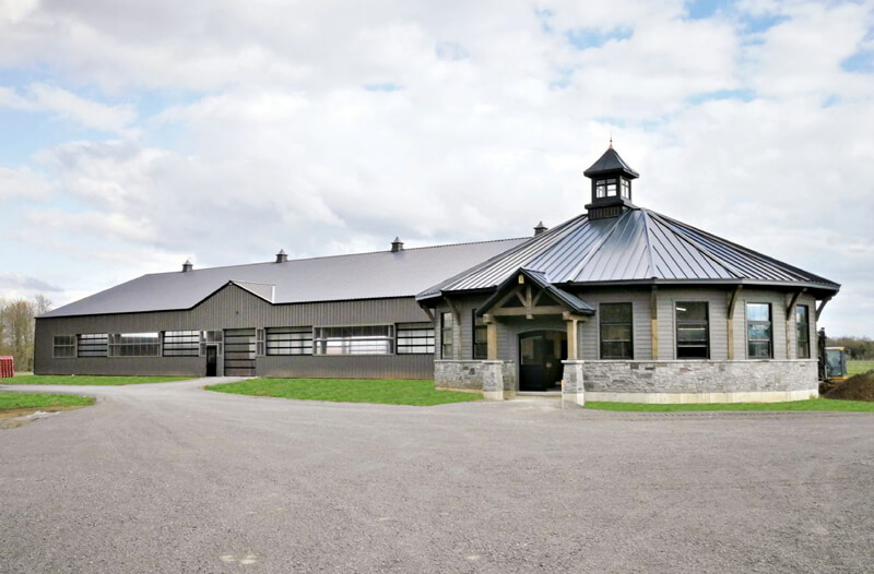 This gorgeous stable, built by Dutch Masters Design & Construction, won the Horse II award at the 2018 Canadian Farm Builder Association’s Builder Awards.