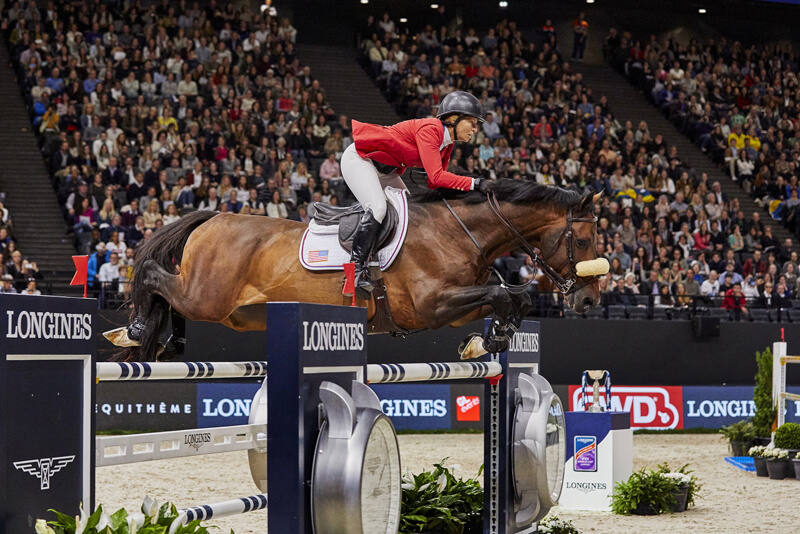 America’s Beezie Madden secured her second Longines FEI Jumping World Cup™ victory in 2018 riding Breitling, and she goes for a hat-trick at next week’s 2019 Final in Gothenburg (SWE). Photo by FEI/Liz Gregg