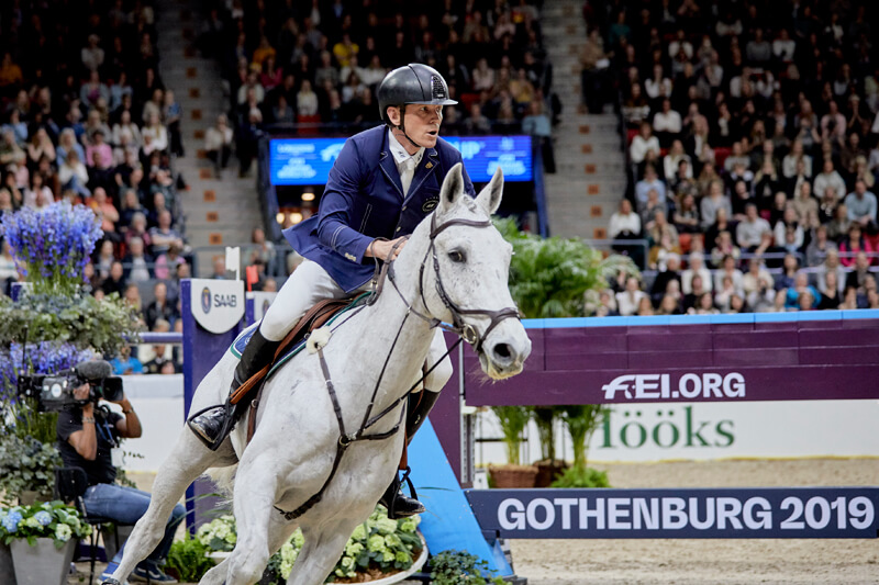 The brilliant grey gelding Catch Me Not lived up to his name when galloping to victory for Sweden’s Peder Fredricson in tonight’s second competition at the Longines FEI Jumping World Cup™ Final 2019 in Gothenburg (SWE). Photo by FEI/Liz Gregg