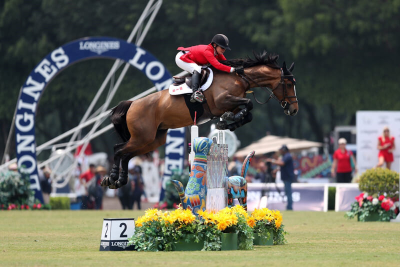 Lisa Carlsen and Parette, part of the third placed Canadian Show Jumping Team in the Longines FEI Jumping Nations Cup™ Mexico. Photo by Anwar Esquivel