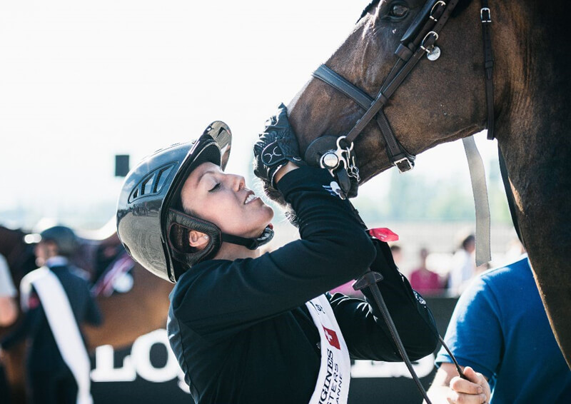 Gudrun Patteet won the Longines Grand Prix during the Lausanne leg of the Longines Masters aboard Sea Coast Pebbles Z.