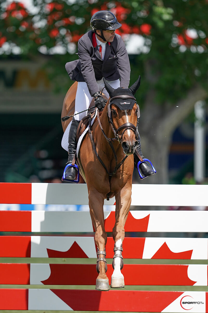 Eric Lamaze scored an emotional win in the $500,000 RBC Grand Prix of Canada, presented by Rolex, on Saturday, June 8, at the Spruce Meadows ‘National’ tournament in Calgary, AB. Photo by Sportfot