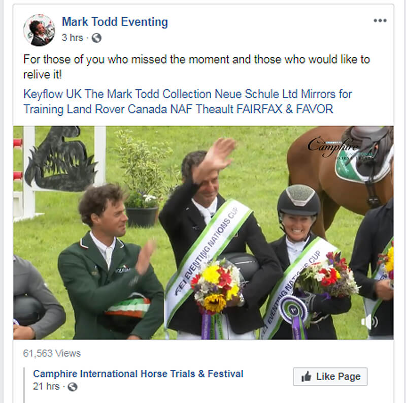 Sir Mark Todd announced that he will retire from eventing to focus on horse racing.