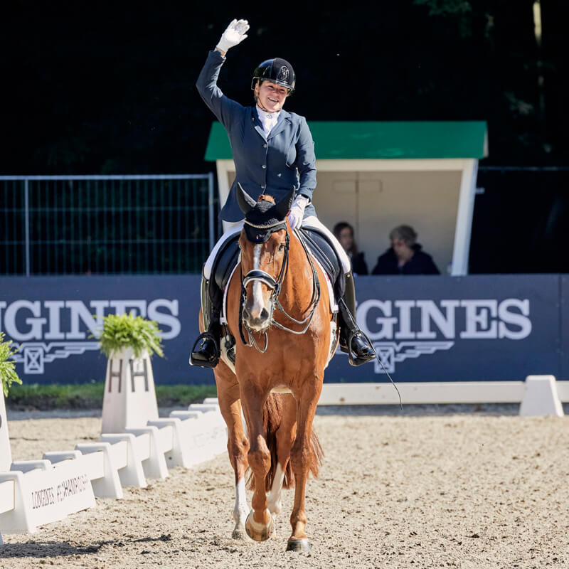 Paralympic and triple world gold medallist Sanne Voets (NED) takes gold with her mount Demantur Rs2 N.O.P. in grade IV’s individual test today at the Longines FEI Para Dressage European Championships 2019 Rotterdam (NED). Photo by FEI / Liz Gregg
