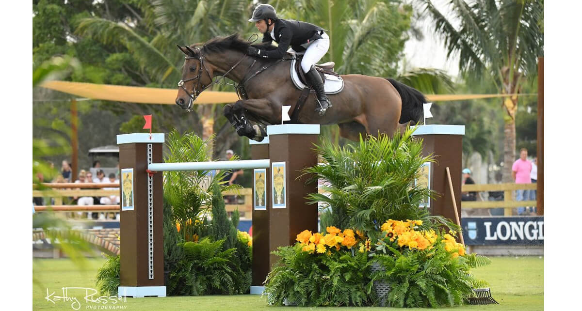 Sergio Alvarez Moya (ESP) and Charmeur bested an eight-horse jump-off to win the $72,900 Candy Tribble Qualifier CSI4*-W at the Palm Beach Masters Series®. (Photo by Kathy Russell Photography)