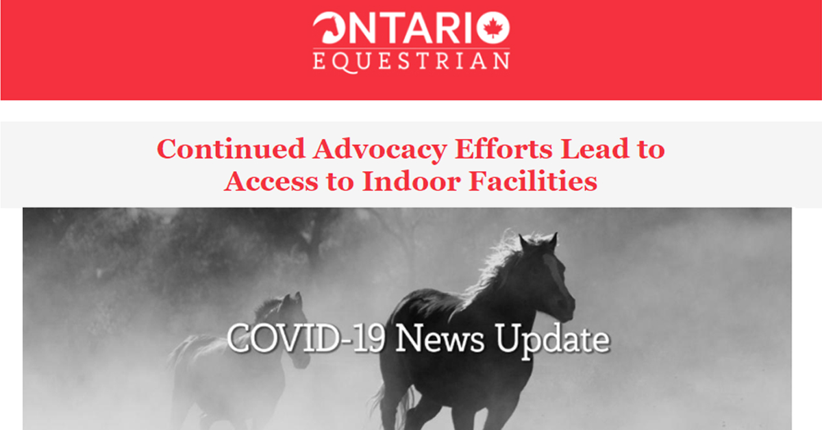 Thumbnail for Access to indoor horse riding facilities in Ontario now possible