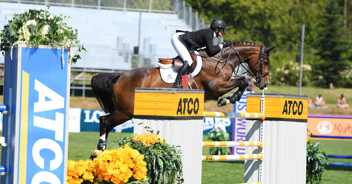 Tiffany Foster and third-placed Hamilton, her new mount. (Totem Photographics/tbird)