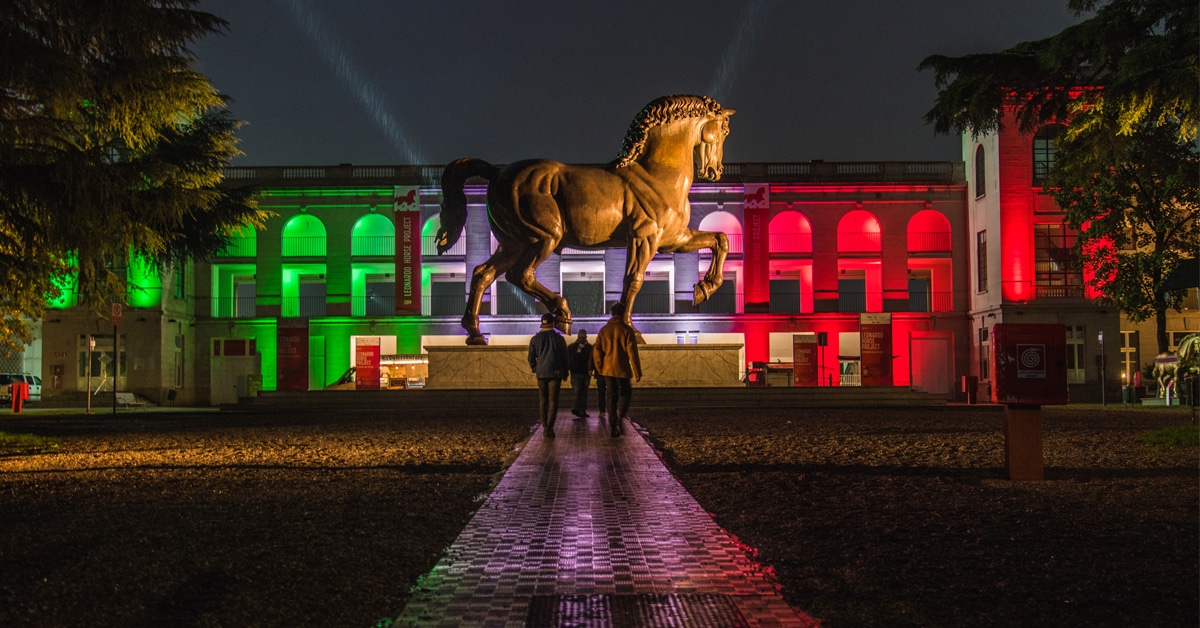 The world’s largest equestrian sculpture in Milan.