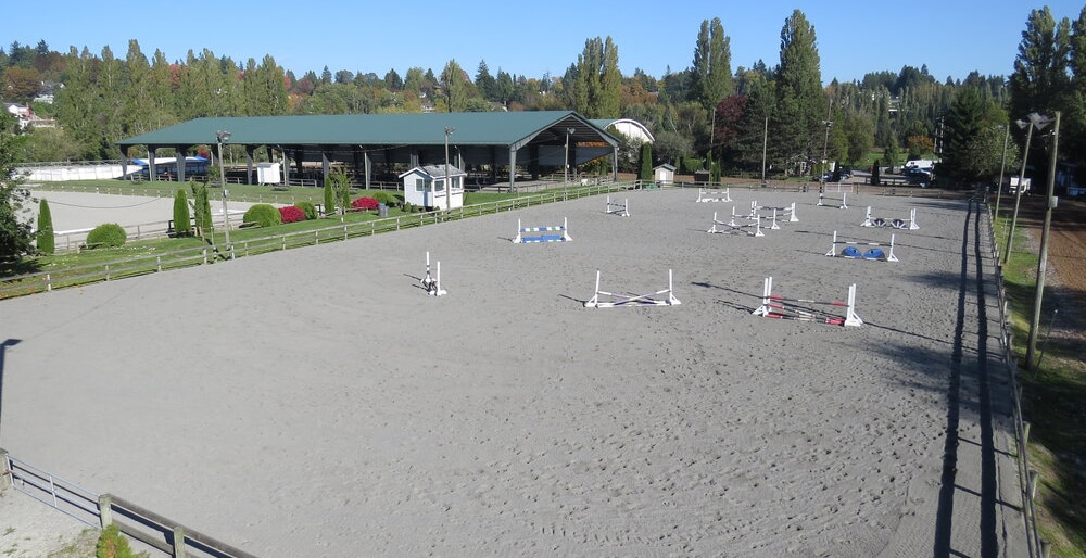 An outdoor riding ring.