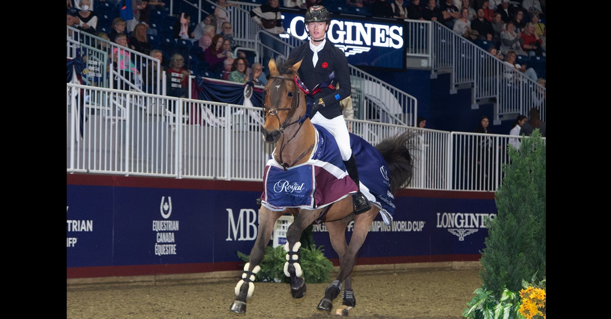 Martin and Ricore during their victory gallop at the Royal.