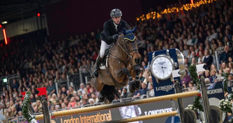 Daniel Coyle and Legacy jumping in London.