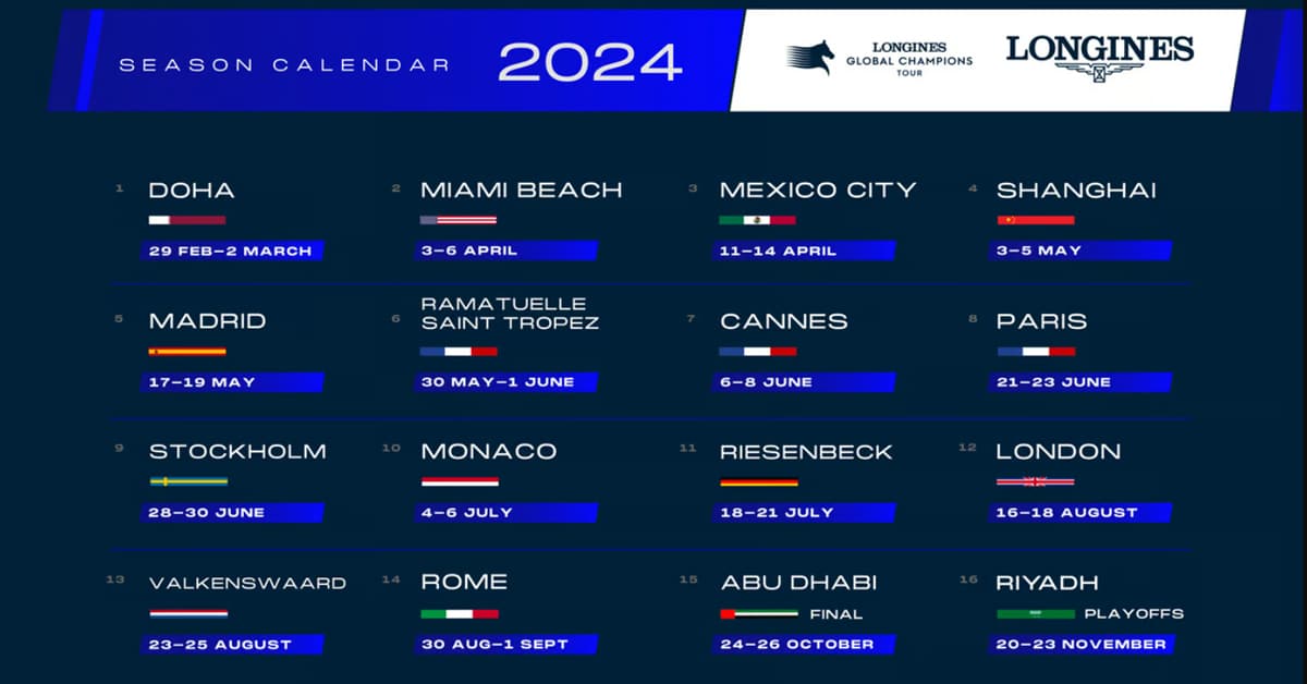 Thumbnail for 2024 Longines Global Champions Tour Calendar