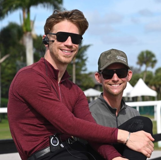 Two men at a Florida stable.