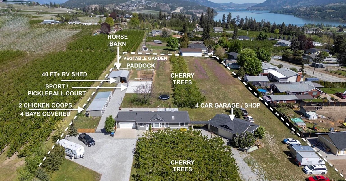 Thumbnail for $2,499,900 for a private BC paradise with horse barn, pickleball court.