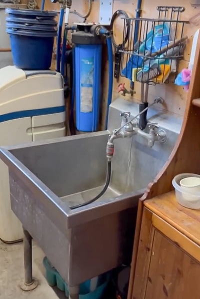 A utility sink.